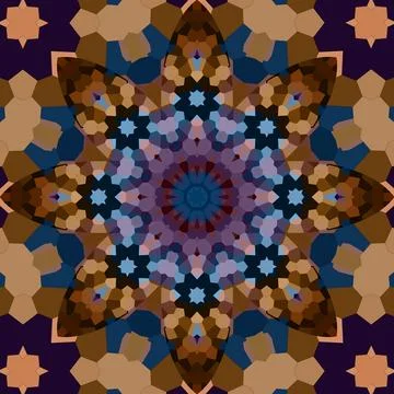 Seamless abstract square pattern. Symmetrical round pattern. Author's pattern Stock Illustration