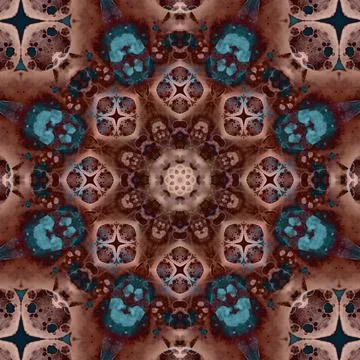 Seamless abstract square pattern. Symmetrical round pattern. Author's pattern Stock Illustration