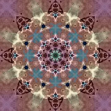 Seamless abstract square pattern. Symmetrical round pattern. Author's pattern Stock Illustration