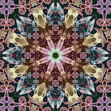 Seamless abstract square pattern. Symmetrical round pattern. Author's pattern Stock Illustration