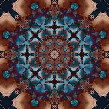 Seamless abstract square pattern. Symmetrical round pattern. Author's pattern Stock Illustration