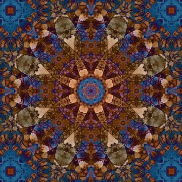Seamless abstract square pattern. Symmetrical round pattern. Author's pattern 스톡 일러스트