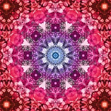 Seamless abstract square pattern. Symmetrical round pattern. Author's pattern Stock Illustration