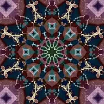 Seamless abstract square pattern. Symmetrical round pattern. Author's pattern Stock Illustration