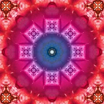 Seamless abstract square pattern. Symmetrical round pattern. Author's pattern Stock Illustration