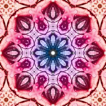 Seamless abstract square pattern. Symmetrical round pattern. Author's pattern Stock Illustration