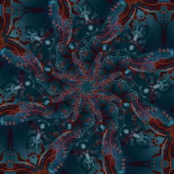 Seamless abstract square pattern. Symmetrical round pattern. Author's pattern Stock Illustration