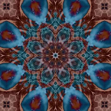 Seamless abstract square pattern. Symmetrical round pattern. Author's pattern Stock Illustration