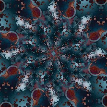 Seamless abstract square pattern. Symmetrical round pattern. Author's pattern Stock Illustration