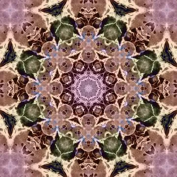 Seamless abstract square pattern. Symmetrical round pattern. Author's pattern Stock Illustration