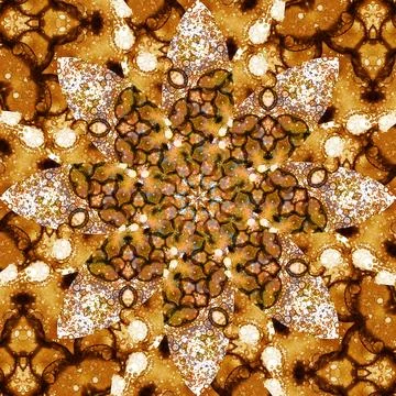 Seamless abstract square pattern. Symmetrical round pattern. Author's pattern Stock Illustration