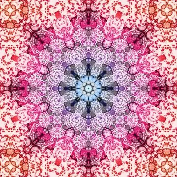 Seamless abstract square pattern. Symmetrical round pattern. Author's pattern Stock Illustration