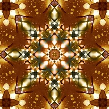 Seamless abstract square pattern. Symmetrical round pattern. Author's pattern Stock Illustration