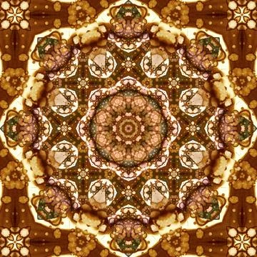 Seamless abstract square pattern. Symmetrical round pattern. Author's pattern Stock Illustration