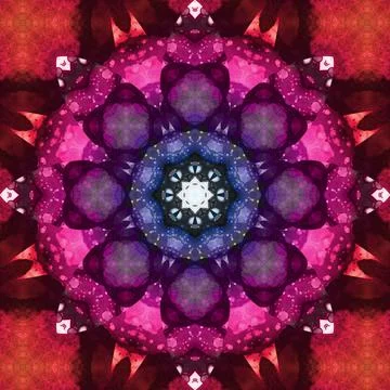 Seamless abstract square pattern. Symmetrical round pattern. Author's pattern Stock Illustration