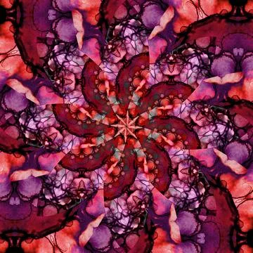 Seamless abstract square pattern. Symmetrical round pattern. Author's pattern Stock Illustration