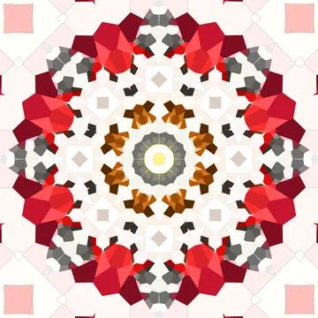 Seamless abstract square pattern. Symmetrical round pattern. Author's pattern Stock Illustration