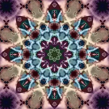 Seamless abstract square pattern. Symmetrical round pattern. Author's pattern Stock Illustration