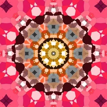 Seamless abstract square pattern. Symmetrical round pattern. Author's pattern Stock Illustration