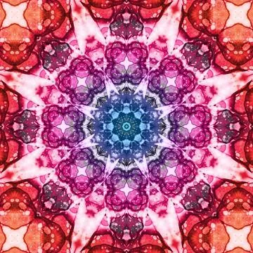 Seamless abstract square pattern. Symmetrical round pattern. Author's pattern Illustrazione stock