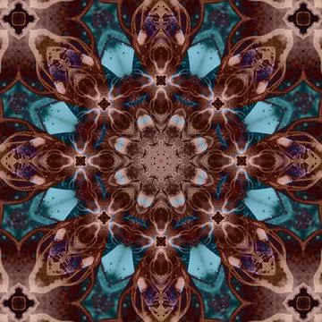 Seamless abstract square pattern. Symmetrical round pattern. Author's pattern Stock Illustration
