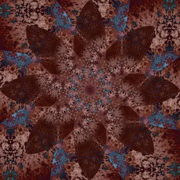 Seamless abstract square pattern. Symmetrical round pattern. Author's pattern Stock Illustration