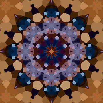 Seamless abstract square pattern. Symmetrical round pattern. Author's pattern Stock Illustration