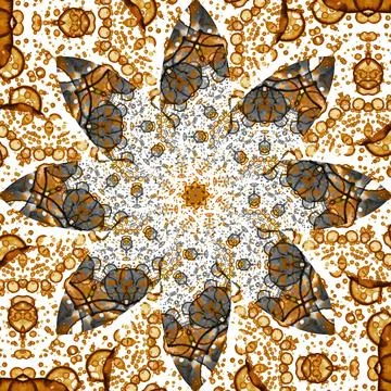 Seamless abstract square pattern. Symmetrical round pattern. Author's pattern Illustrazione stock