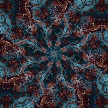 Seamless abstract square pattern. Symmetrical round pattern. Author's pattern Stock Illustration