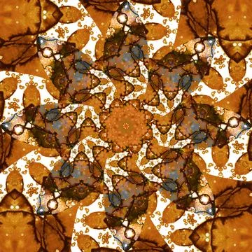 Seamless abstract square pattern. Symmetrical round pattern. Author's pattern Illustrazione stock
