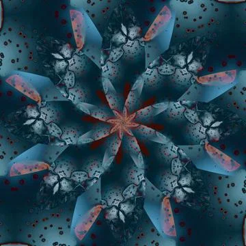 Seamless abstract square pattern. Symmetrical round pattern. Author's pattern Stock Illustration