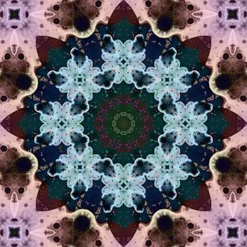Seamless abstract square pattern. Symmetrical round pattern. Author's pattern Stock Illustration