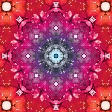 Seamless abstract square pattern. Symmetrical round pattern. Author's pattern Stock Illustration