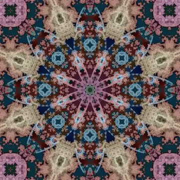 Seamless abstract square pattern. Symmetrical round pattern. Author's pattern Stock Illustration