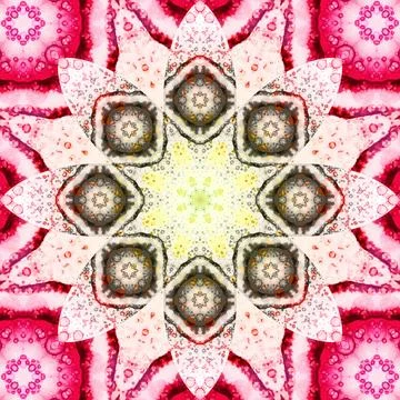 Seamless abstract square pattern. Symmetrical round pattern. Author's pattern Stock Illustration