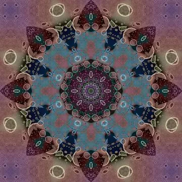 Seamless abstract square pattern. Symmetrical round pattern. Author's pattern 스톡 일러스트