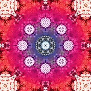 Seamless abstract square pattern. Symmetrical round pattern. Author's pattern Stock Illustration