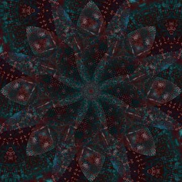 Seamless abstract square pattern. Symmetrical round pattern. Author's pattern Stock Illustration