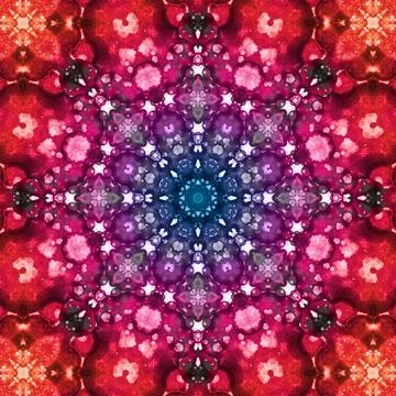Seamless abstract square pattern. Symmetrical round pattern. Author's pattern Stock Illustration