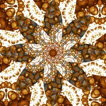 Seamless abstract square pattern. Symmetrical round pattern. Author's pattern Stock Illustration
