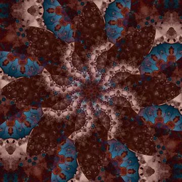 Seamless abstract square pattern. Symmetrical round pattern. Author's pattern Stock Illustration