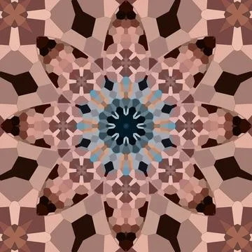 Seamless abstract square pattern. Symmetrical round pattern. Author's pattern 스톡 일러스트