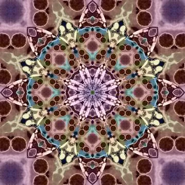 Seamless abstract square pattern. Symmetrical round pattern. Author's pattern Stock Illustration