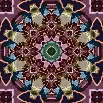 Seamless abstract square pattern. Symmetrical round pattern. Author's pattern Stock Illustration