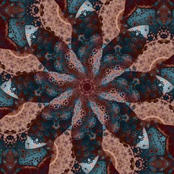 Seamless abstract square pattern. Symmetrical round pattern. Author's pattern Stock Illustration