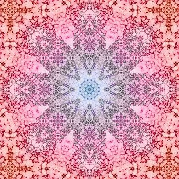 Seamless abstract square pattern. Symmetrical round pattern. Author's pattern Stock Illustration