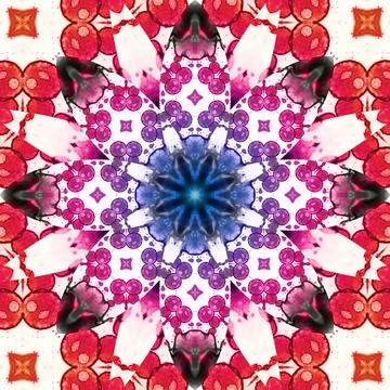 Seamless abstract square pattern. Symmetrical round pattern. Author's pattern Stock Illustration