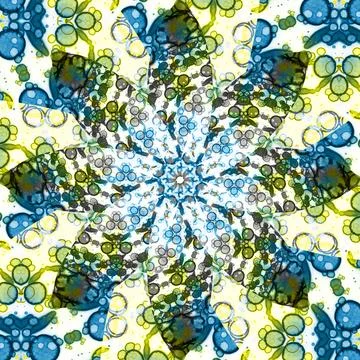 Seamless abstract square pattern. Symmetrical round pattern. Author's pattern Stock Photos