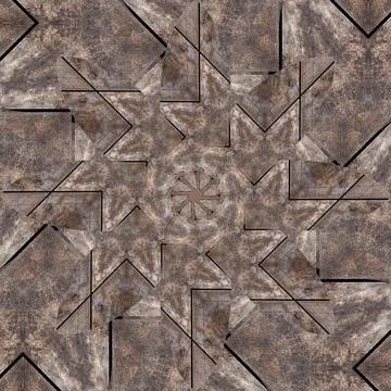 Seamless abstract square pattern. Symmetrical round pattern. Author's pattern Stockfoto's