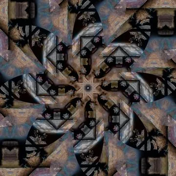 Seamless abstract square pattern. Symmetrical round pattern. Author's pattern Stock Photos